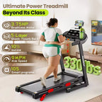 Compact Folding Treadmill for Home with 3.75 HP Motor, App Control, Bluetooth, 10% Incline, 330 lb Capacity
