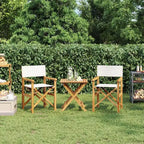 vidaXL Director's Chair Set of 2 Cream, Teak Solid Teak wood, Polyester