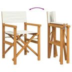 vidaXL Director's Chair Set of 2 Cream, Teak Solid Teak wood, Polyester
