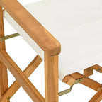 vidaXL Director's Chair Set of 2 Cream, Teak Solid Teak wood, Polyester