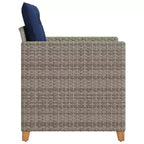 vidaXL Chaise de jardin gris rotin PE, acier poudré, bois d'acacia massif