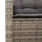 vidaXL Chaise de jardin gris rotin PE, acier poudré, bois d'acacia massif