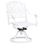 vidaXL Lot de 2 chaises de jardin blanches pivotantes en aluminium coulé Standard