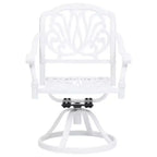 vidaXL Lot de 2 chaises de jardin blanches pivotantes en aluminium coulé Standard