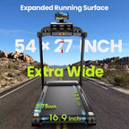 3.75HP Quiet Treadmill with Incline, 0.69 MPH Speed, 330 lb Capacity, LED Display & Bluetooth