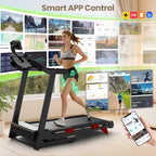 3.75HP Quiet Treadmill with Incline, 0.69 MPH Speed, 330 lb Capacity, LED Display & Bluetooth