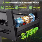 3.75HP Quiet Treadmill with Incline, 0.69 MPH Speed, 330 lb Capacity, LED Display & Bluetooth