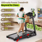 Tapis roulant électrique pliable pour la maison, tapis de course domestique silencieux de 3,5 CV sans balais avec inclinaison, 14,5 km/h, 6 écrans LCD, 105 programmes, tapis de course avec capteur de fréquence cardiaque