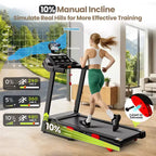 Tapis roulant électrique pliable pour la maison, tapis de course domestique silencieux de 3,5 CV sans balais avec inclinaison, 14,5 km/h, 6 écrans LCD, 105 programmes, tapis de course avec capteur de fréquence cardiaque