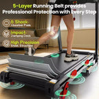 Tapis roulant électrique pliable pour la maison, tapis de course domestique silencieux de 3,5 CV sans balais avec inclinaison, 14,5 km/h, 6 écrans LCD, 105 programmes, tapis de course avec capteur de fréquence cardiaque