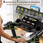 Tapis roulant électrique pliable pour la maison, tapis de course domestique silencieux de 3,5 CV sans balais avec inclinaison, 14,5 km/h, 6 écrans LCD, 105 programmes, tapis de course avec capteur de fréquence cardiaque
