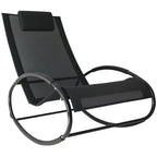 Zero Gravity Rocking Lounge Chair Patio Pool Chaise Recliner with Removable Pillow