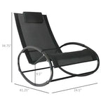 Zero Gravity Rocking Lounge Chair Patio Pool Chaise Recliner with Removable Pillow