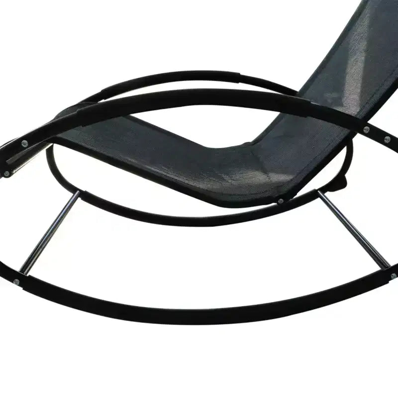 Zero Gravity Rocking Lounge Chair Patio Pool Chaise Recliner with Removable Pillow