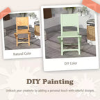 Costway 4 PCS Folding Patio Chairs w/ Inclined Backrest Teak Wood Outdoor Dining Chairs