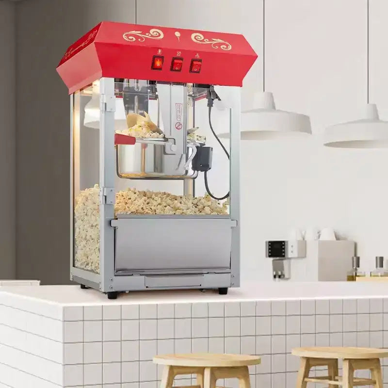 Popcorn Popper Machine 8 Oz Countertop Popcorn Maker 850w 48 Cups Red Heavy Duty