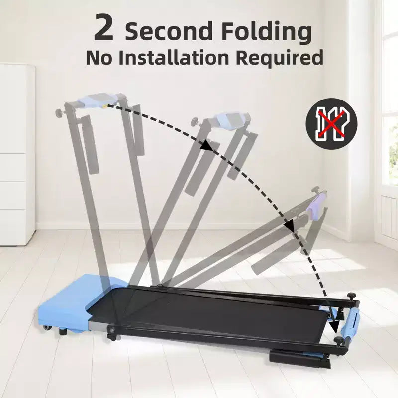 Tapis roulant pliable NAYSAYE, équipement d'exercice multifonctionnel pour la marche et la course, bleu, 49.2*23.6*42.9