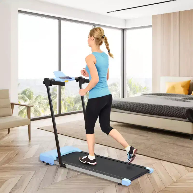 Tapis roulant pliable NAYSAYE, équipement d'exercice multifonctionnel pour la marche et la course, bleu, 49.2*23.6*42.9