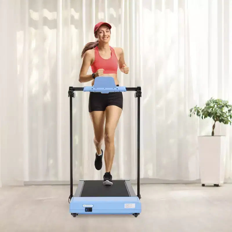 Tapis roulant pliable NAYSAYE, équipement d'exercice multifonctionnel pour la marche et la course, bleu, 49.2*23.6*42.9