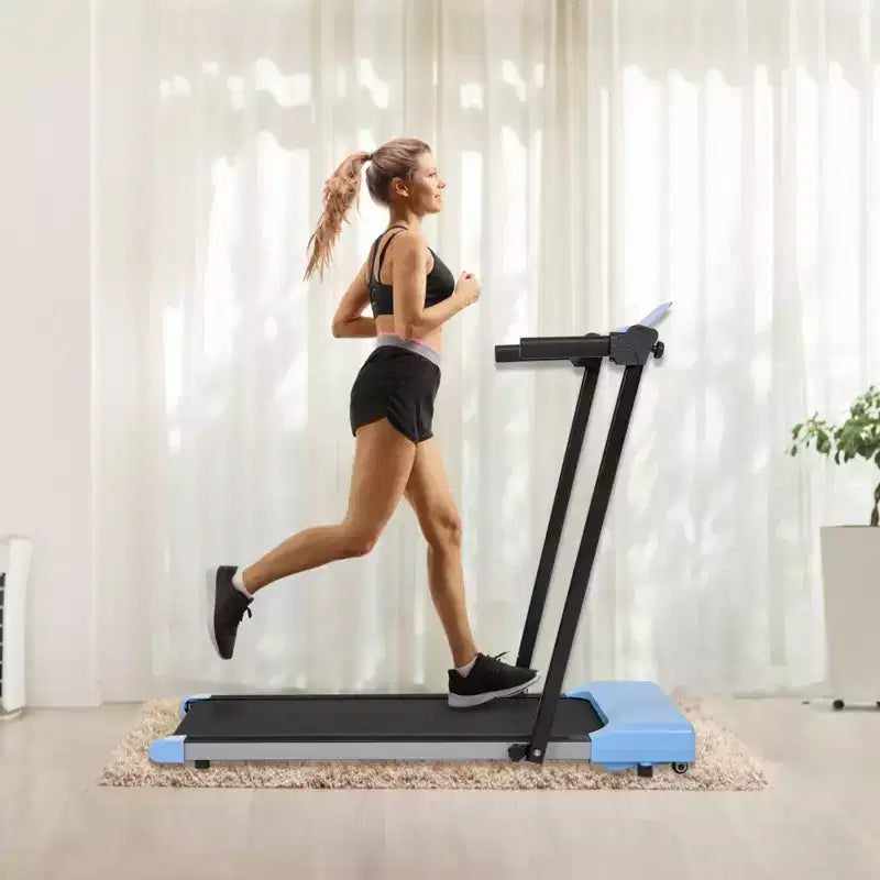 Tapis roulant pliable NAYSAYE, équipement d'exercice multifonctionnel pour la marche et la course, bleu, 49.2*23.6*42.9