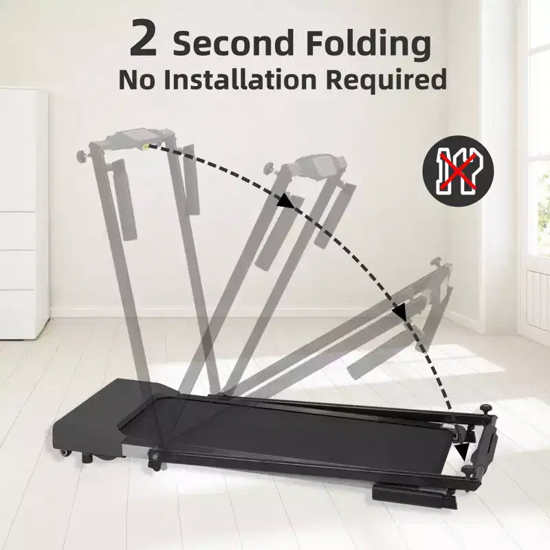 NAYSAYE Foldable Home Treadmill, Multifunctional Exercise Equipment for Walking and Running Fitness, Black, 49.2*23.6*42.9