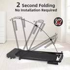 NAYSAYE Foldable Home Treadmill, Multifunctional Exercise Equipment for Walking and Running Fitness, Black, 49.2*23.6*42.9