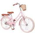 NAYSAYE Girls Beach Cruiser Bike with Front Basket & Sturdy Steel Frame for Comfortable Outdoor City Commute, Pink, 58.39*24.53*36.93
