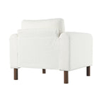 White 33.5 Upholstered Accent Chair with Walnut Legs