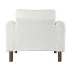 White 33.5 Upholstered Accent Chair with Walnut Legs