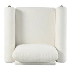 White 33.5 Upholstered Accent Chair with Walnut Legs