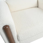 White 33.5 Upholstered Accent Chair with Walnut Legs