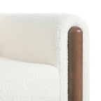 White 33.5 Upholstered Accent Chair with Walnut Legs