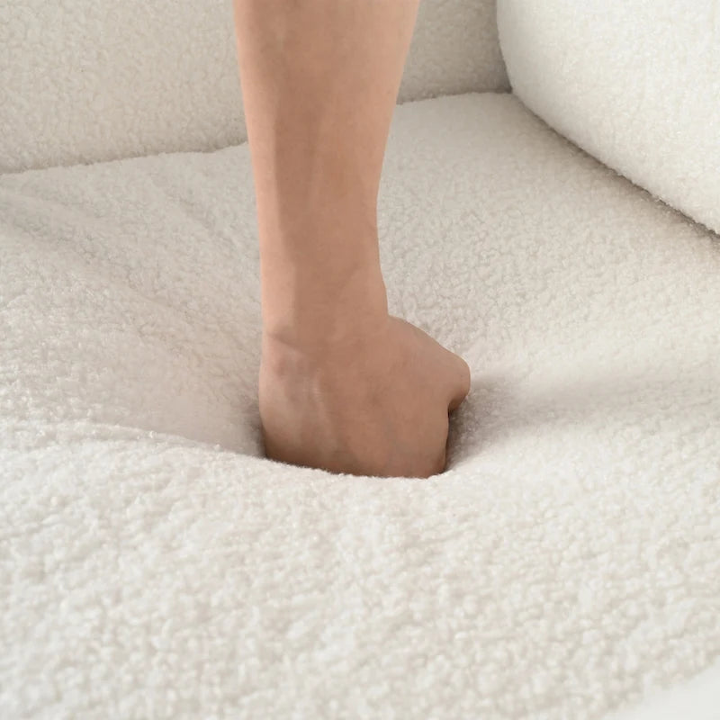 White 33.5 Upholstered Accent Chair with Walnut Legs