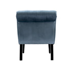 Light Blue Tufted Upholstered Accent Chair with Wood Legs