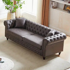 85.5-Inch Tech Fabric 3-Seater Sofa with Cushions
