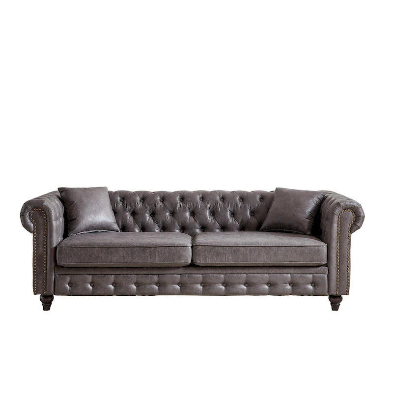 85.5-Inch Tech Fabric 3-Seater Sofa with Cushions