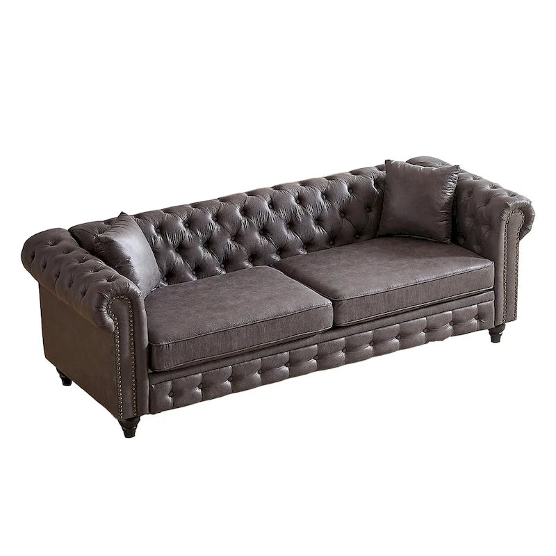 85.5-Inch Tech Fabric 3-Seater Sofa with Cushions