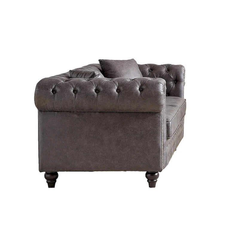 85.5-Inch Tech Fabric 3-Seater Sofa with Cushions