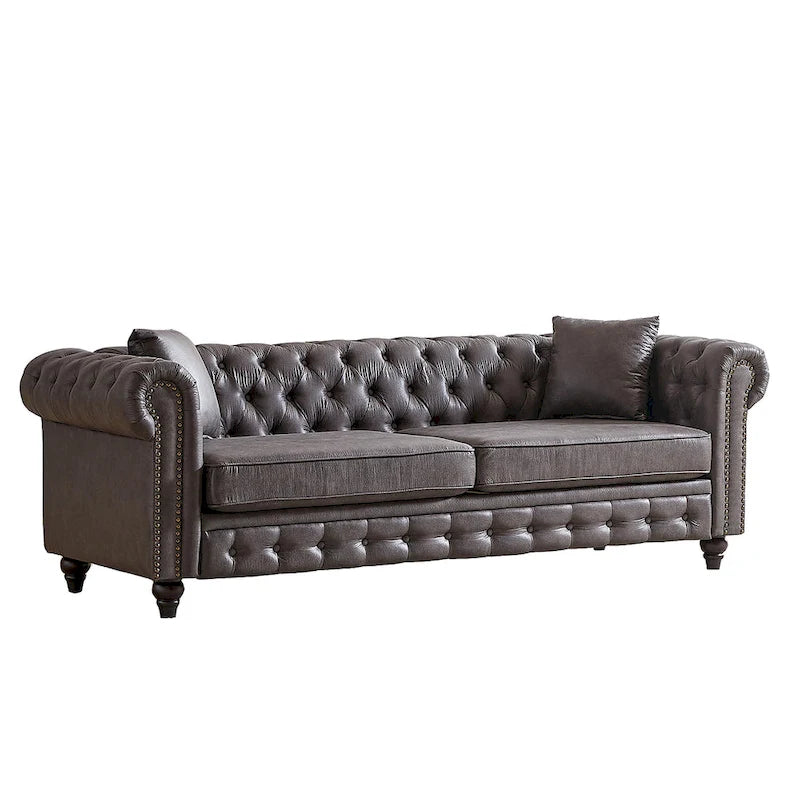 85.5-Inch Tech Fabric 3-Seater Sofa with Cushions