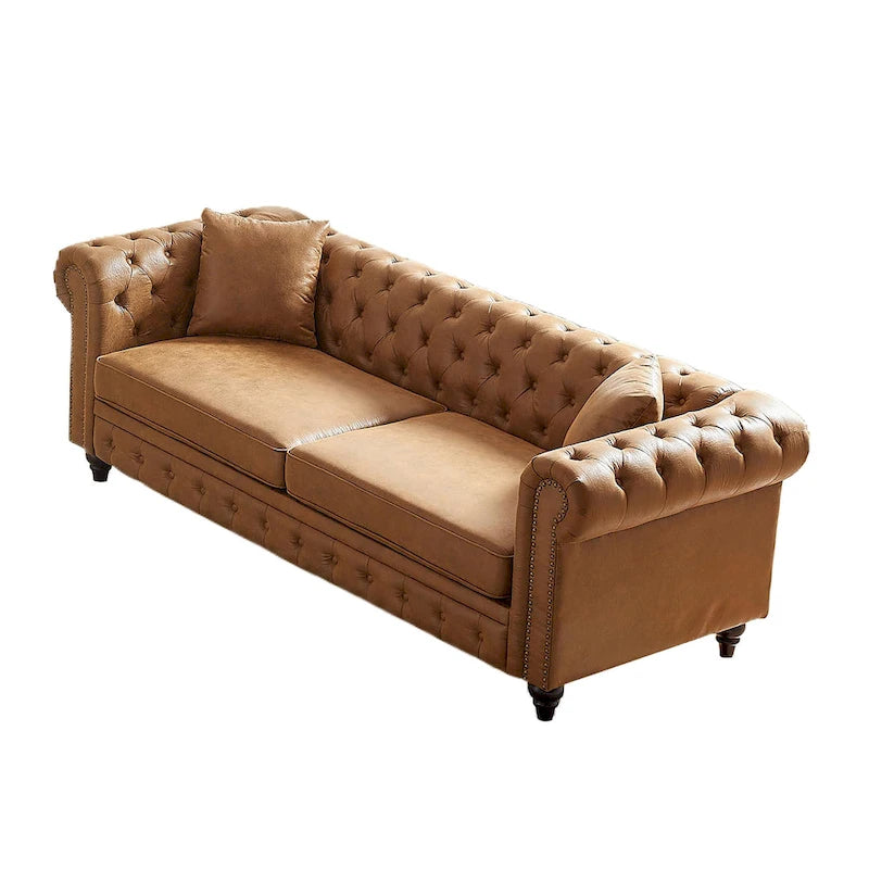 85.5-Inch Tech Fabric 3-Seater Sofa with Cushions