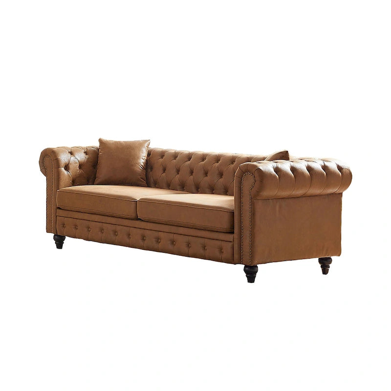 85.5-Inch Tech Fabric 3-Seater Sofa with Cushions