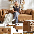 85.5-Inch Tech Fabric 3-Seater Sofa with Cushions