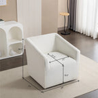 31 Chenille Upholstered Barrel Arm Chair with Swivel Base