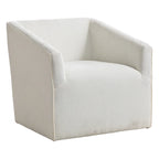31 Chenille Upholstered Barrel Arm Chair with Swivel Base