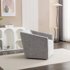 31 Chenille Upholstered Barrel Arm Chair with Swivel Base