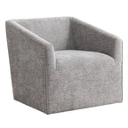 31 Chenille Upholstered Barrel Arm Chair with Swivel Base
