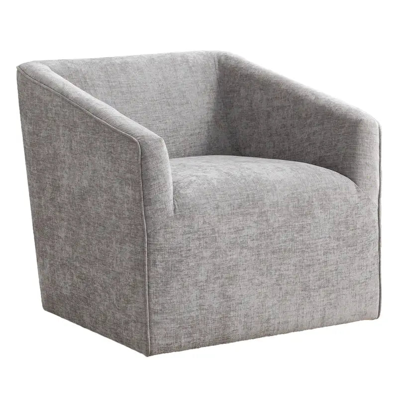 31 Chenille Upholstered Barrel Arm Chair with Swivel Base