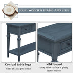 Vintage Solid Wood Console Table with 3 Drawers and Bottom Shelf, 50-Inch