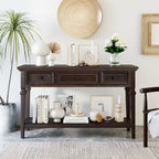 Vintage Solid Wood Console Table with 3 Drawers and Bottom Shelf, 50-Inch