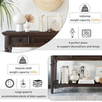 Vintage Solid Wood Console Table with 3 Drawers and Bottom Shelf, 50-Inch